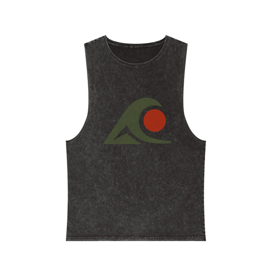 Unisex Stonewash Graphic Tank Top - Vibrant Retro Wave Design, Summer Beachwear, Casual Layering, Gift for Outdoor Lovers, Trendy [...]