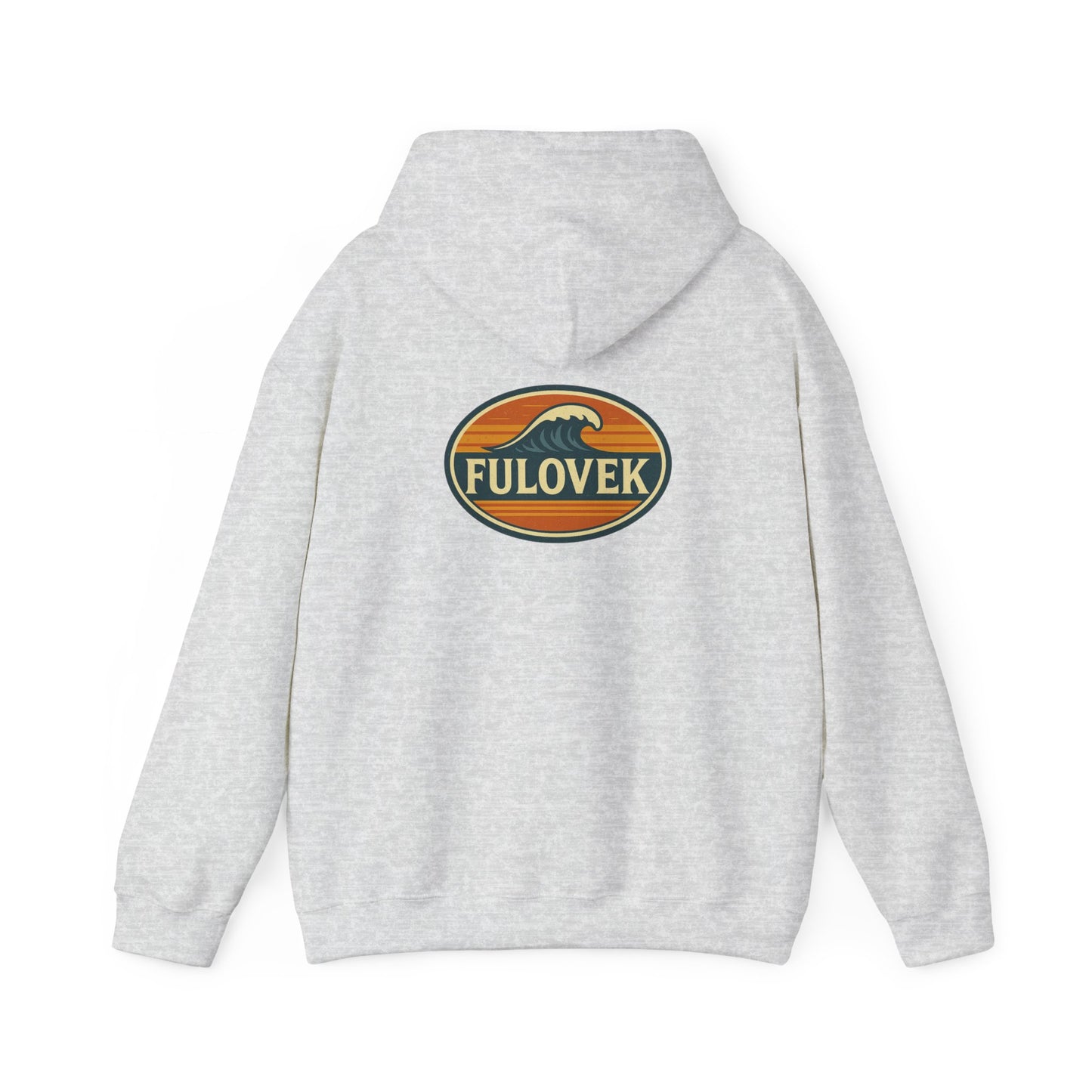 FULOVEK - Vintage Wave Logo Unisex Hoodie, Cozy Gift for Friends, Surf Culture Apparel, Casual Streetwear, Perfect for All Seasons