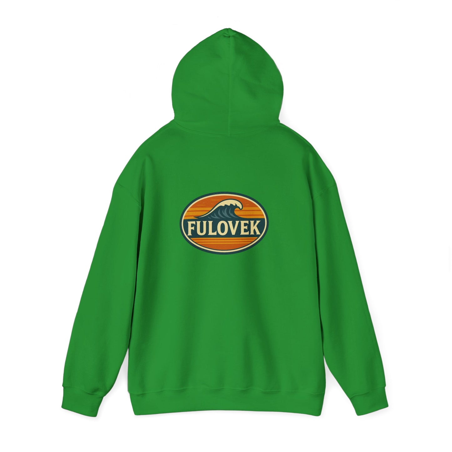 FULOVEK - Vintage Wave Logo Unisex Hoodie, Cozy Gift for Friends, Surf Culture Apparel, Casual Streetwear, Perfect for All Seasons