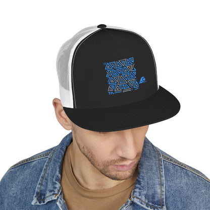 FULOVEK - Tribal Bohemian Embroidered 5 Panel Trucker Cap, Casual Streetwear Hat, Festival Accessory, Summer Fashion, Unique Gift Idea