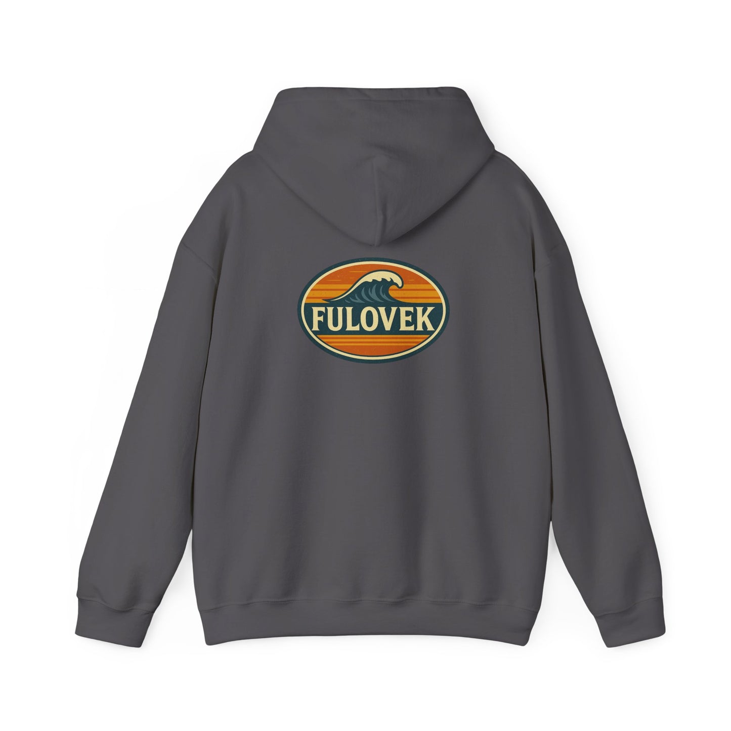 FULOVEK - Vintage Wave Logo Unisex Hoodie, Cozy Gift for Friends, Surf Culture Apparel, Casual Streetwear, Perfect for All Seasons