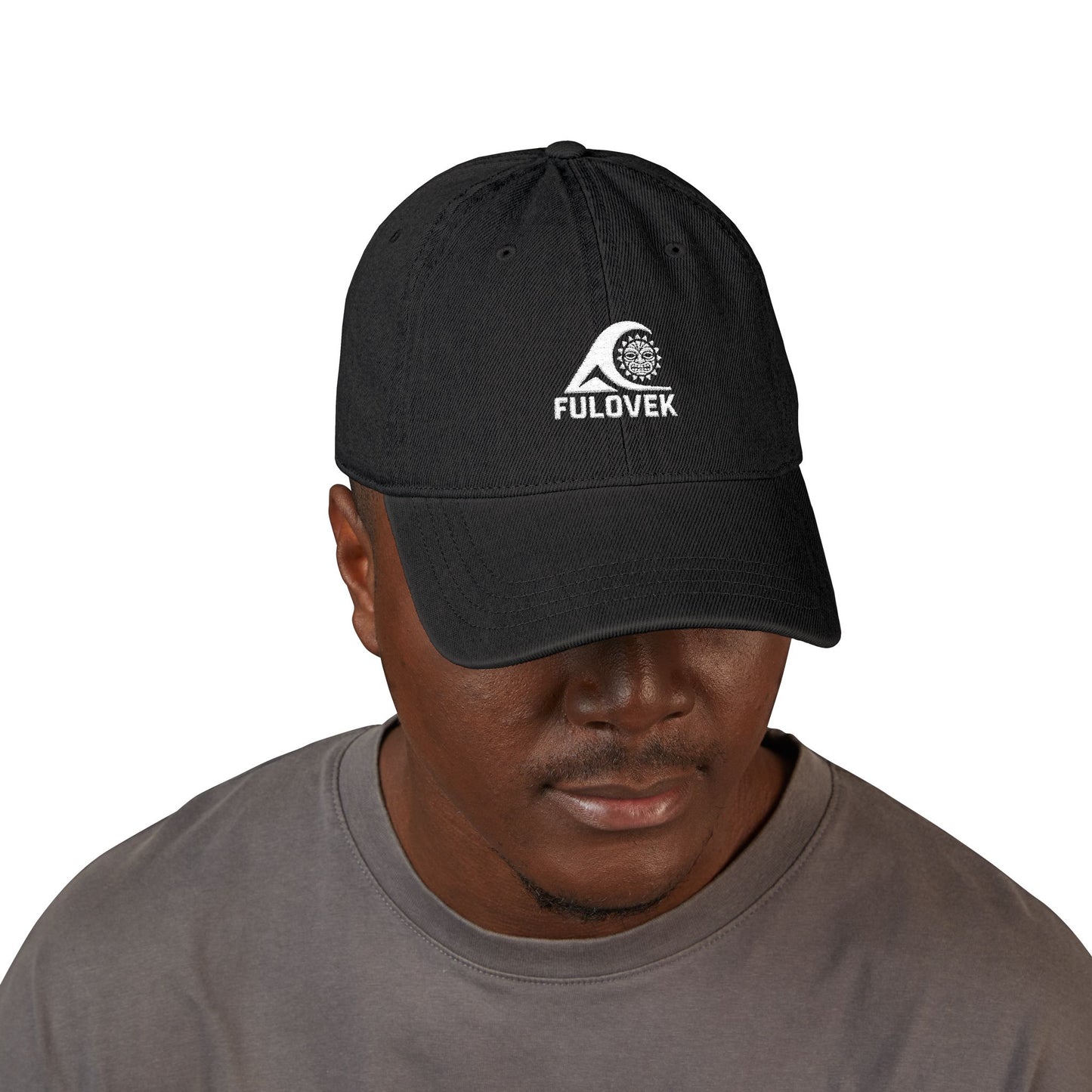 FULOVEK - TIKI Stylish Embroidered Denim Hat for Adventurers, Casual Wear, Outdoor Activities, Personalized Cap, Summer Accessory.