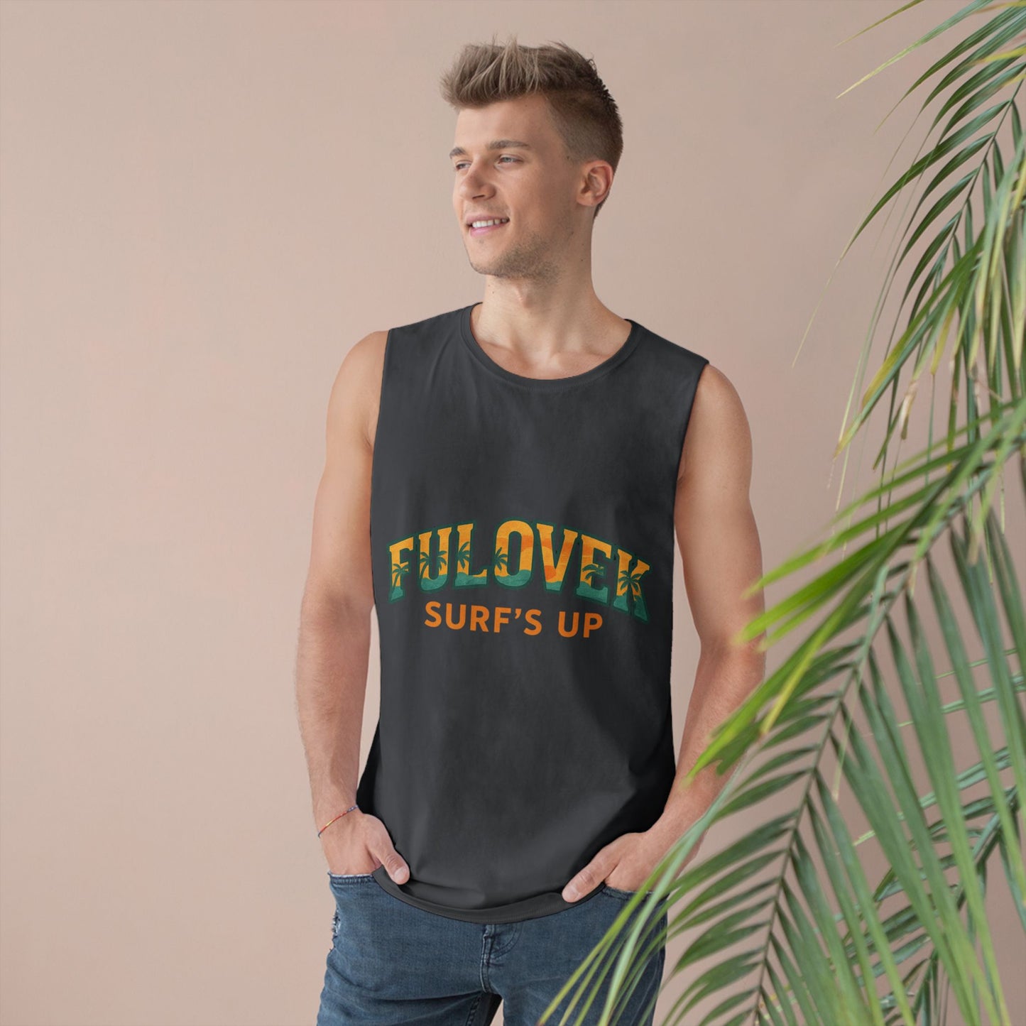 FULOVEK - Unisex Surf's Up Tank Top - Relaxed Casual Style for Beach Lovers