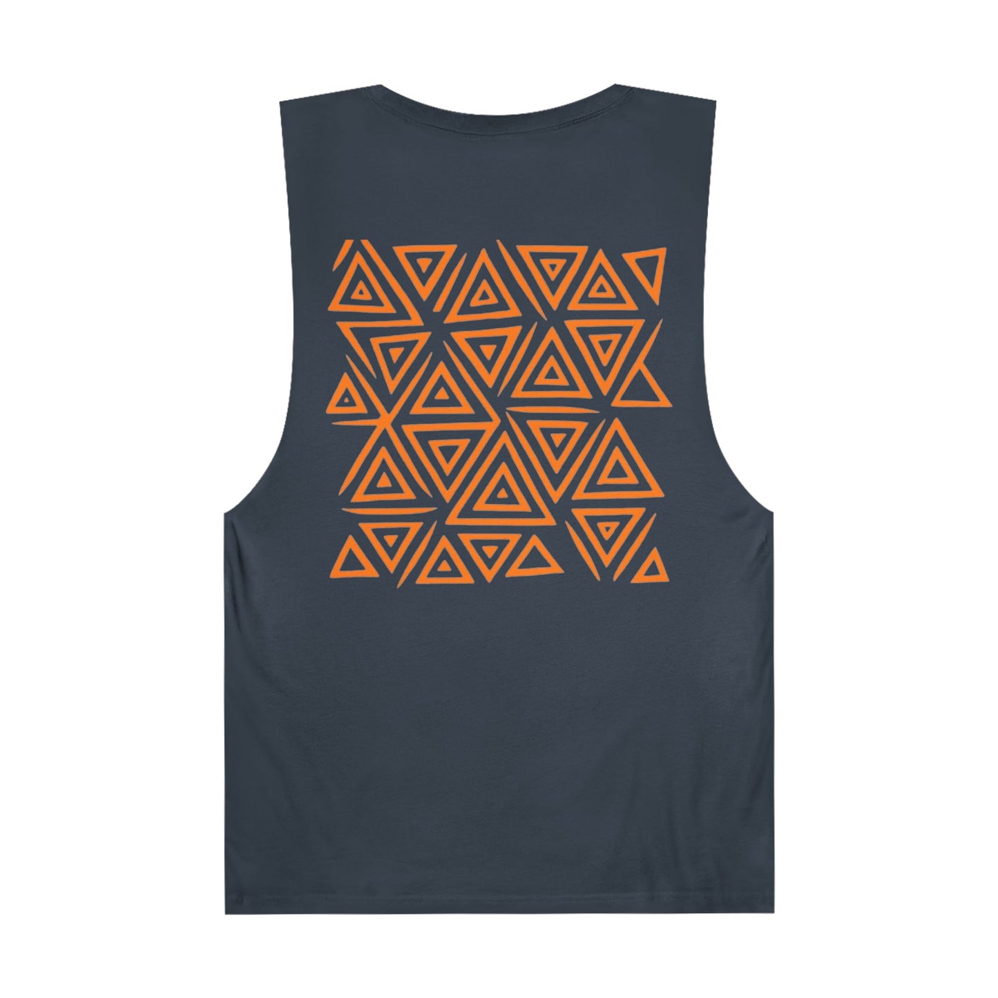 FULOVEK - Unisex Barnard Geometric Tribal ORANGE Tank Top | Casual Summer Wear, Beach Attire, Workout Shirt, Graphic Tee, Gift for Friends