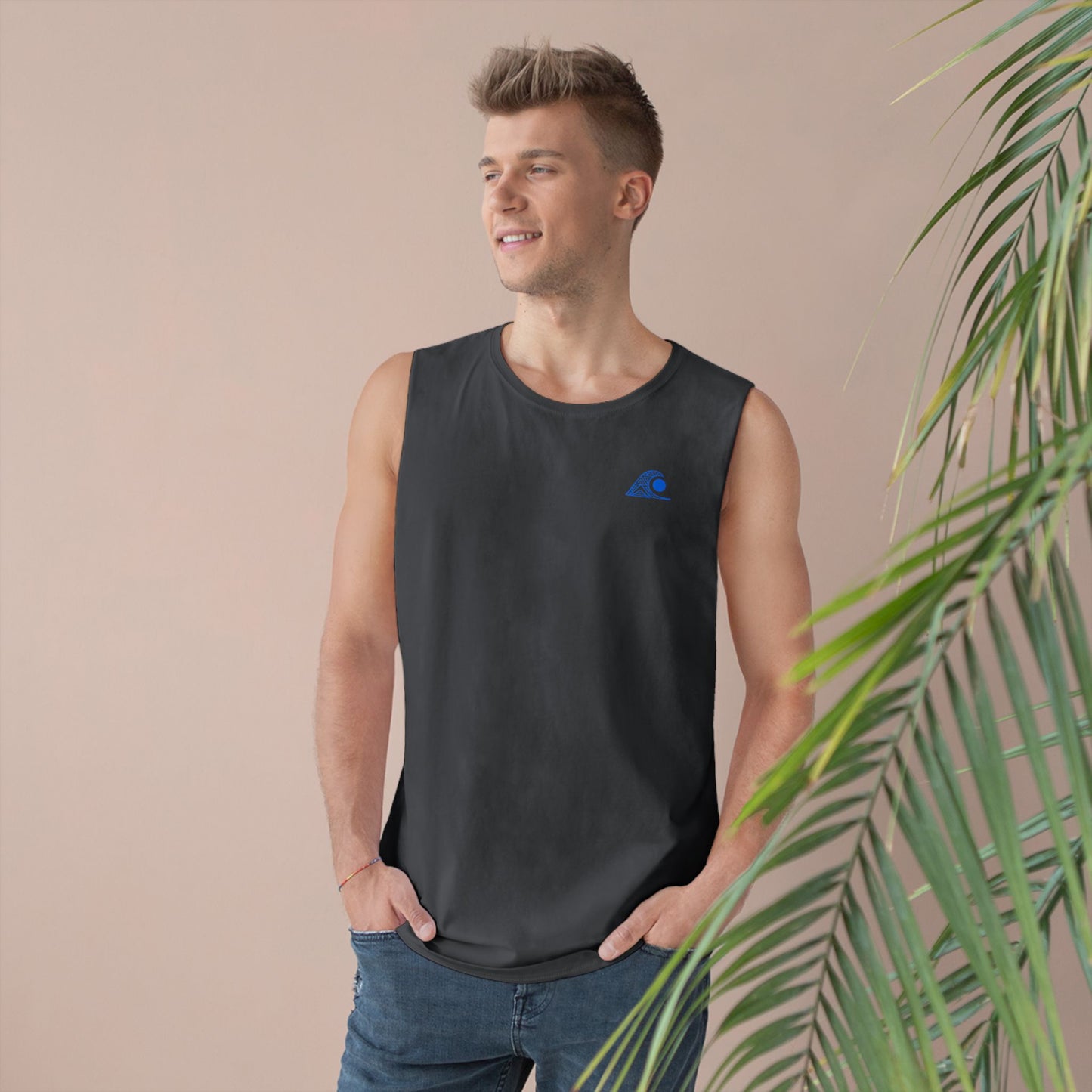 FULOVEK - Unisex Barnard Geometric Tribal BLUE Tank Top | Casual Summer Wear, Beach Attire, Workout Shirt, Graphic Tee, Gift for Friends