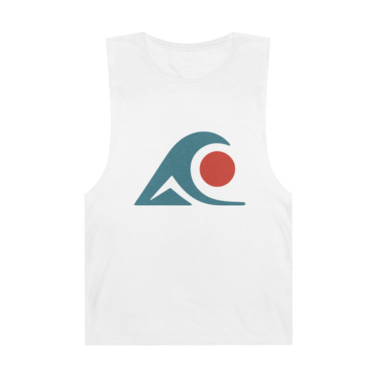 FULOVEK - Unisex Tank Top with Retro Wave Design, Summer Fitness Shirt, Beach Workout Top, Casual Outfit Essential, Gift for Outdoor Lovers