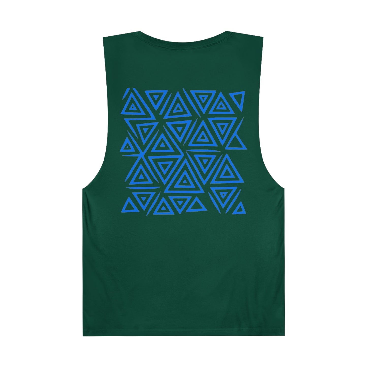 FULOVEK - Unisex Barnard Geometric Tribal BLUE Tank Top | Casual Summer Wear, Beach Attire, Workout Shirt, Graphic Tee, Gift for Friends