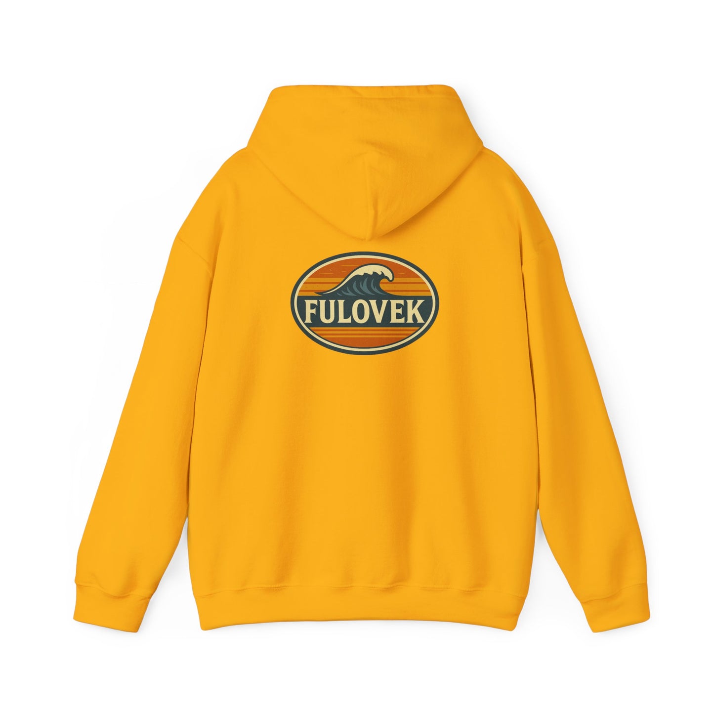 FULOVEK - Vintage Wave Logo Unisex Hoodie, Cozy Gift for Friends, Surf Culture Apparel, Casual Streetwear, Perfect for All Seasons