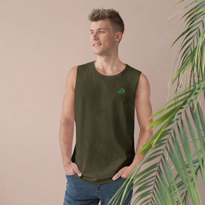 FULOVEK - Unisex Barnard Geometric Tribal GREEN Tank Top | Casual Summer Wear, Beach Attire, Workout Shirt, Graphic Tee, Gift for Friends