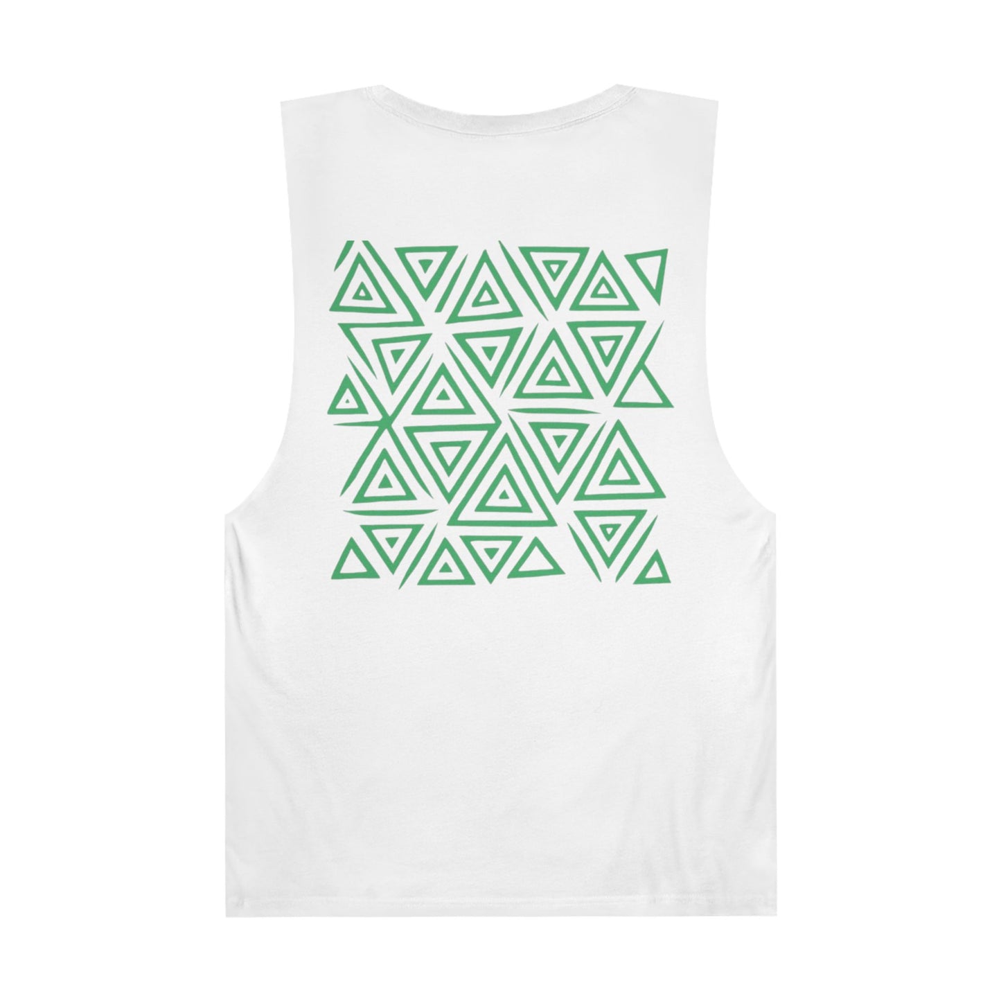 FULOVEK - Unisex Barnard Geometric Tribal GREEN Tank Top | Casual Summer Wear, Beach Attire, Workout Shirt, Graphic Tee, Gift for Friends