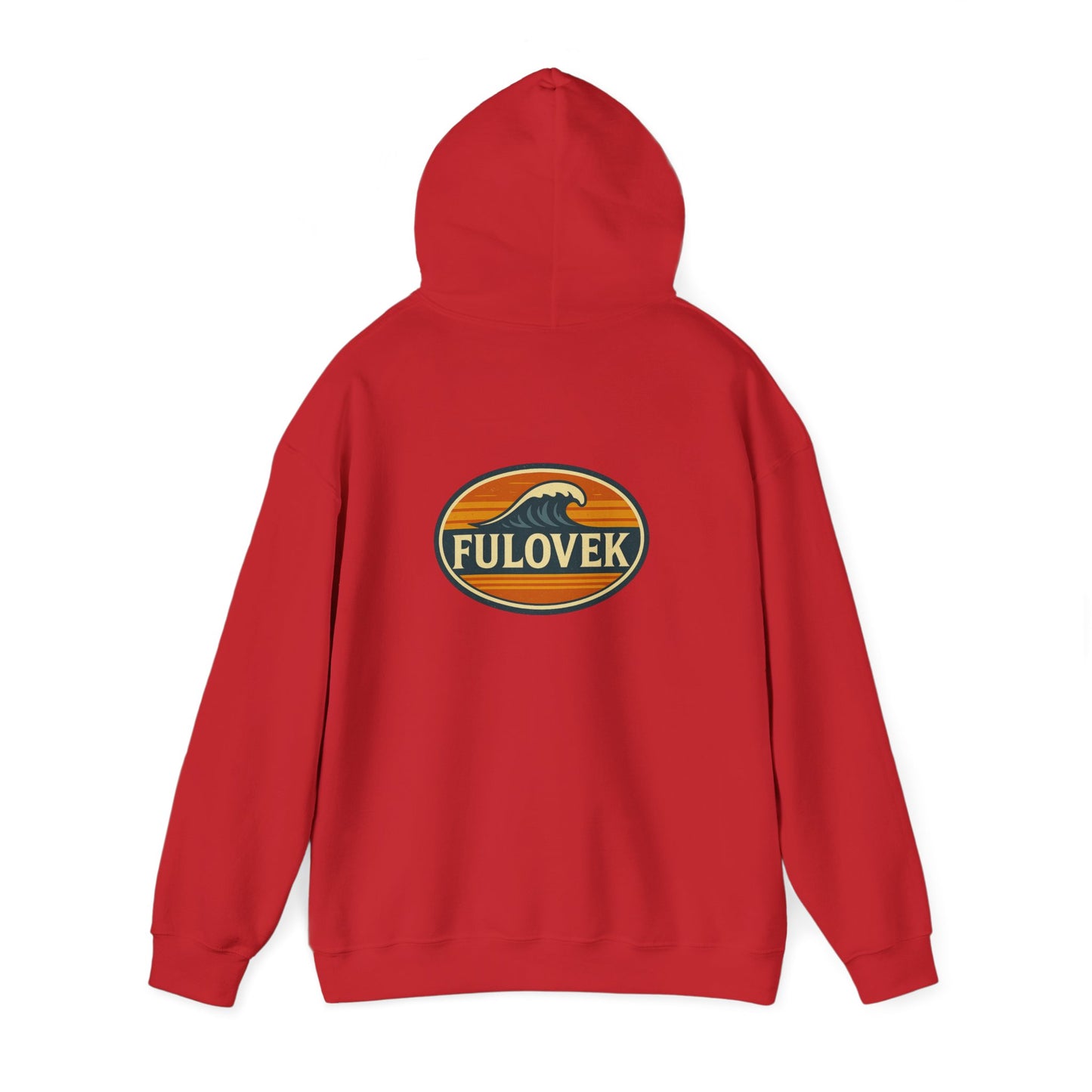 FULOVEK - Vintage Wave Logo Unisex Hoodie, Cozy Gift for Friends, Surf Culture Apparel, Casual Streetwear, Perfect for All Seasons