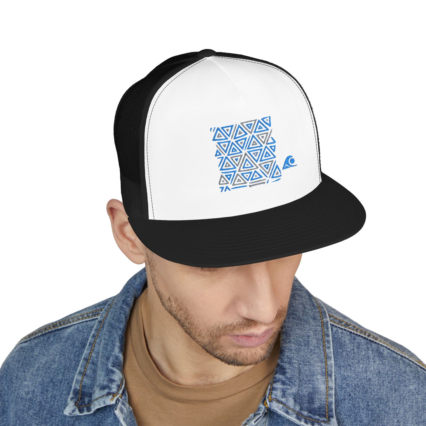 FULOVEK - Tribal Bohemian Embroidered 5 Panel Trucker Cap, Casual Streetwear Hat, Festival Accessory, Summer Fashion, Unique Gift Idea