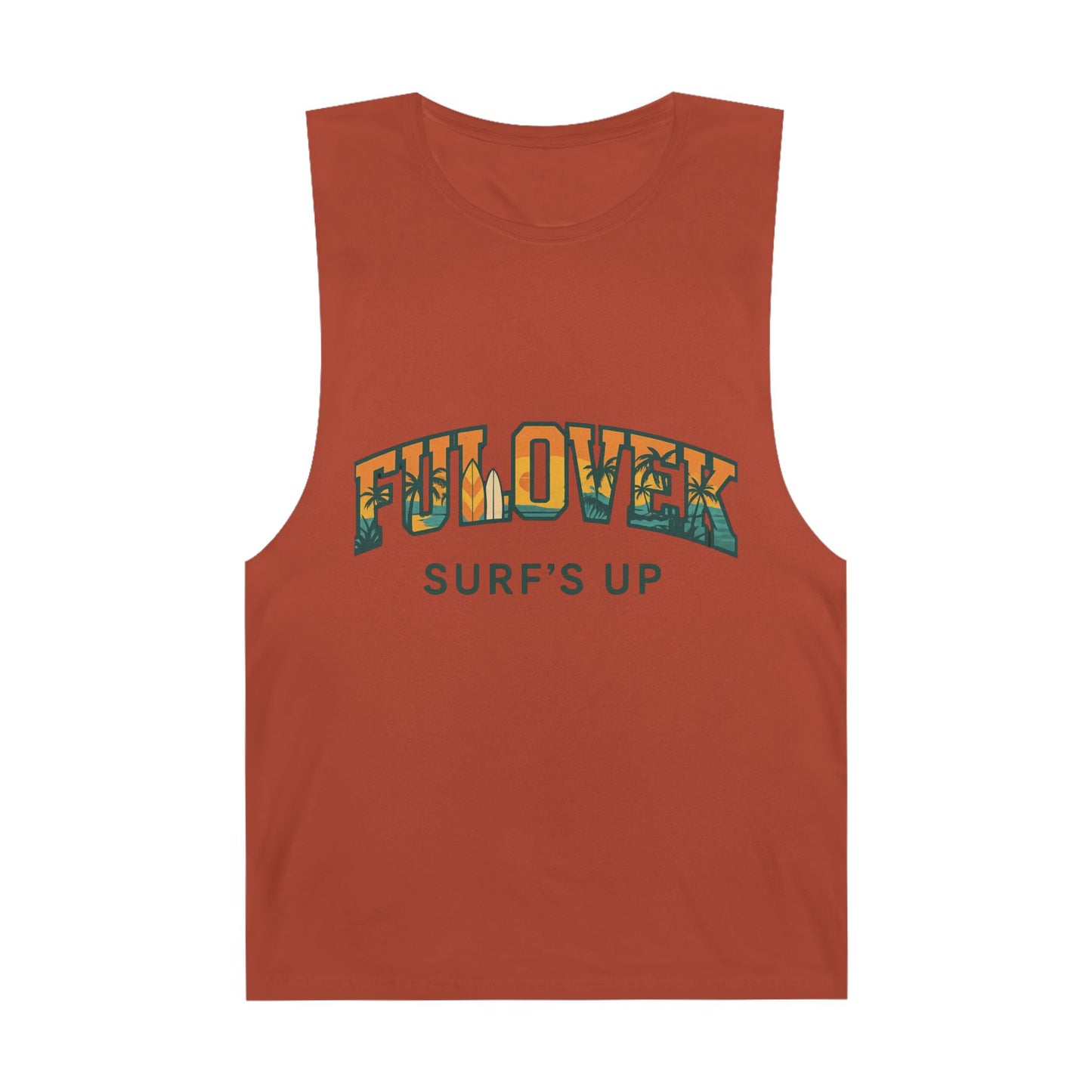 FULOVEK - Unisex Surf's Up Tank Top - Relaxed Casual Style for Beach Lovers