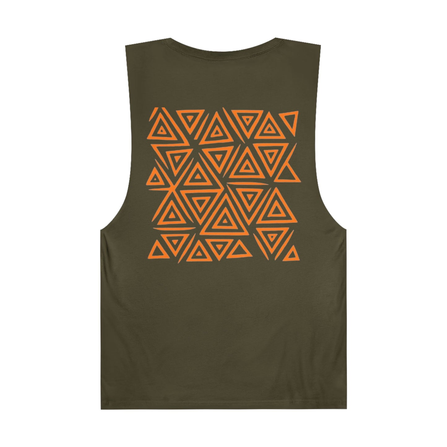 FULOVEK - Unisex Barnard Geometric Tribal ORANGE Tank Top | Casual Summer Wear, Beach Attire, Workout Shirt, Graphic Tee, Gift for Friends