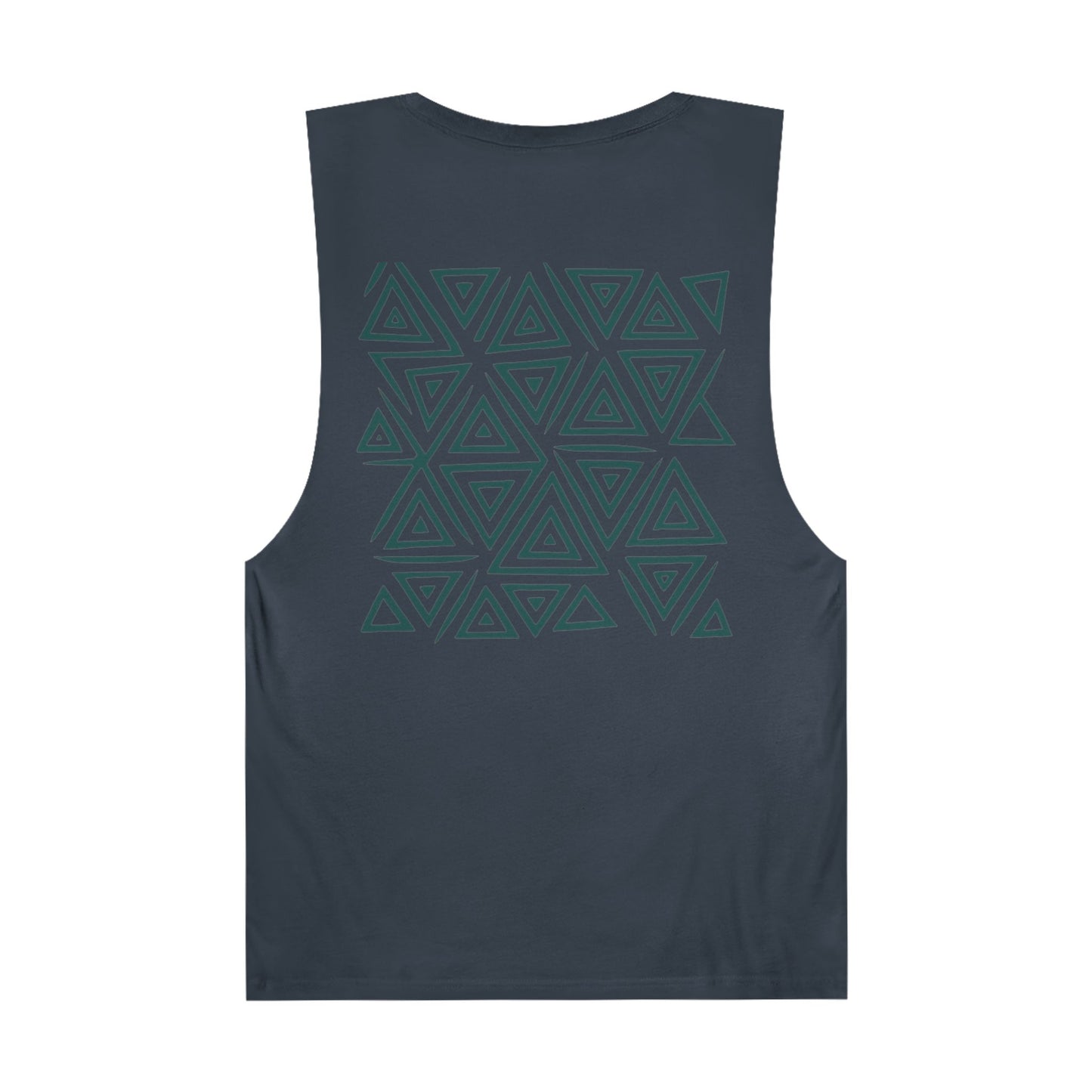 FULOVEK - Unisex Barnard Geometric Tribal DARK GREEN Tank Top | Casual Summer Wear, Beach Attire, Workout Shirt, Graphic Tee, Gift for Friends