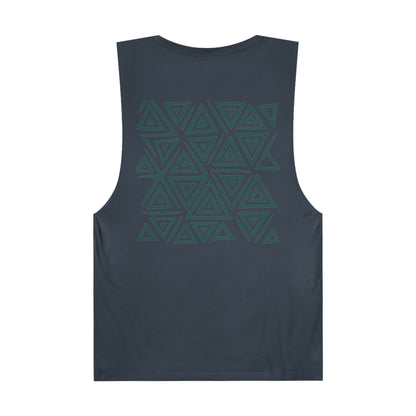 FULOVEK - Unisex Barnard Geometric Tribal DARK GREEN Tank Top | Casual Summer Wear, Beach Attire, Workout Shirt, Graphic Tee, Gift for Friends