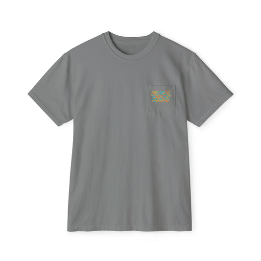 FULOVEK - Tribal Pocket T-Shirt - Casual Comfort for Everyday Wear, Unisex Tee, Summer Essential, Gift for Him/Her, Relaxed Style