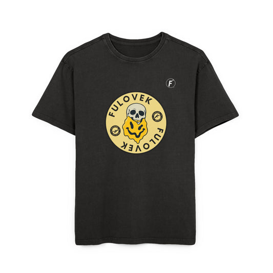 Men's Acid Washed Oversize Tee - FULOVEK Graphic T-Shirt for Casual Style