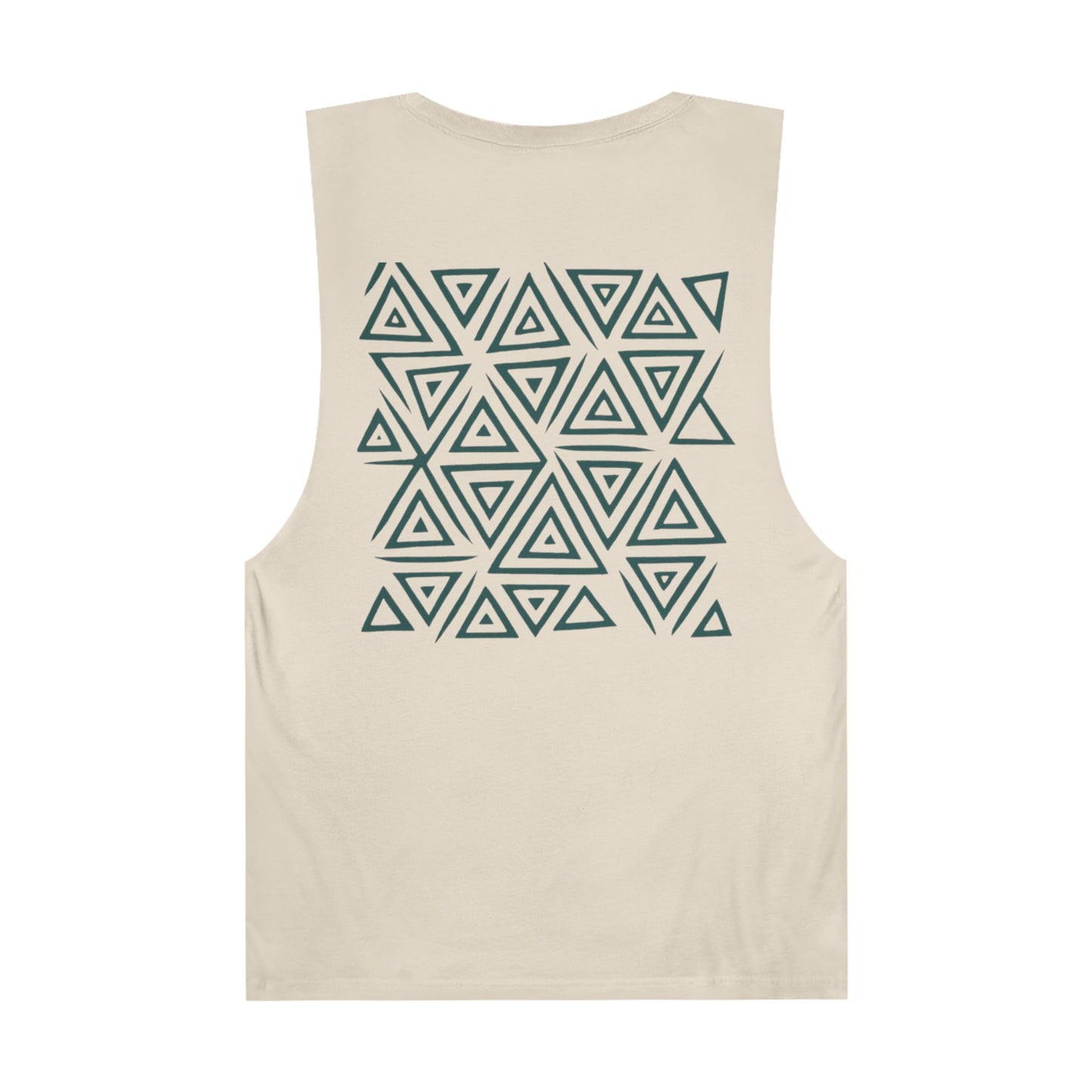 FULOVEK - Unisex Barnard Geometric Tribal DARK GREEN Tank Top | Casual Summer Wear, Beach Attire, Workout Shirt, Graphic Tee, Gift for Friends