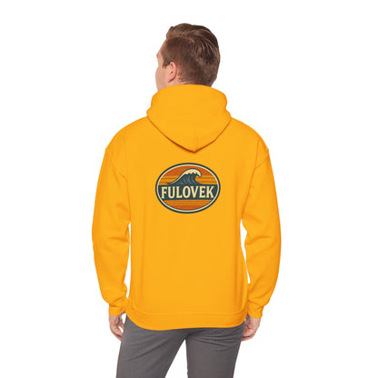 FULOVEK - Vintage Wave Logo Unisex Hoodie, Cozy Gift for Friends, Surf Culture Apparel, Casual Streetwear, Perfect for All Seasons