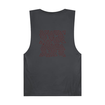 FULOVEK - Unisex Barnard Geometric Tribal BROWN Tank Top | Casual Summer Wear, Beach Attire, Workout Shirt, Graphic Tee, Gift for Friends