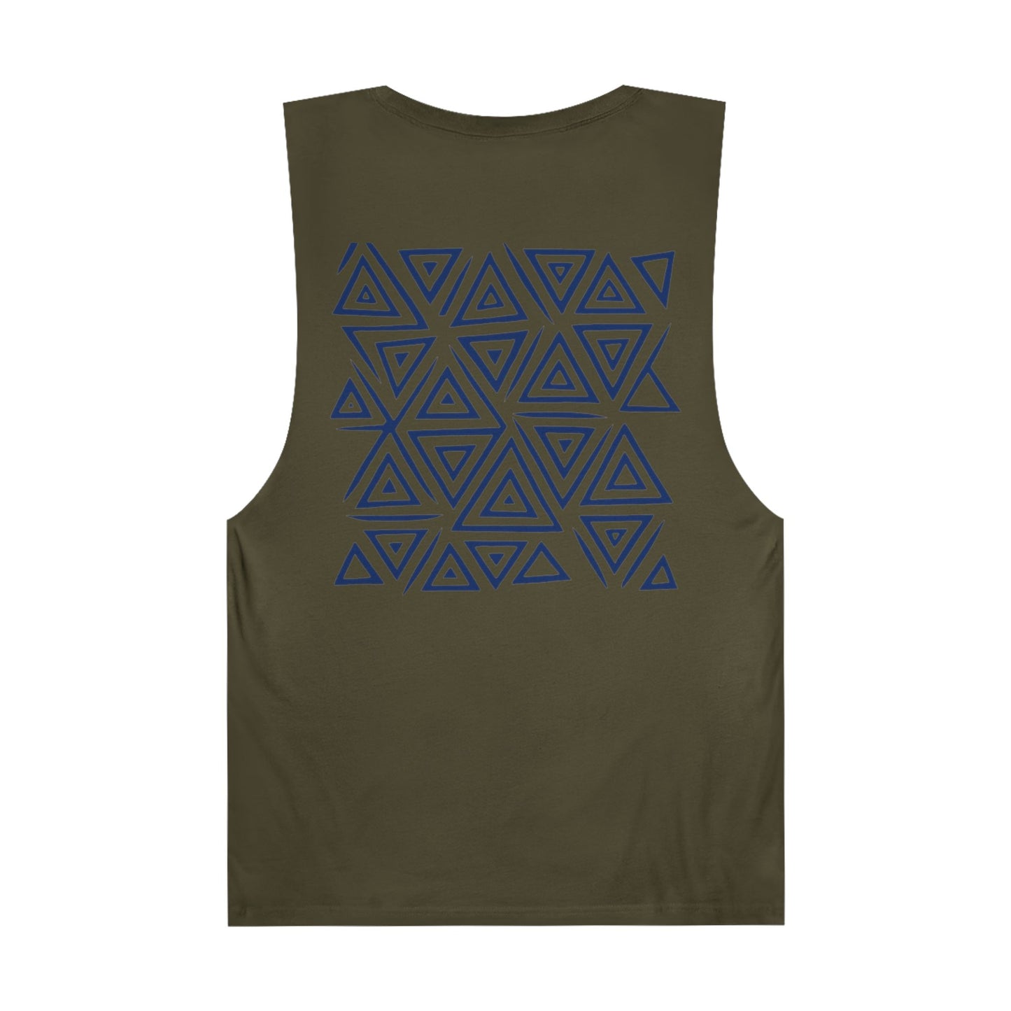 FULOVEK - Unisex Barnard Geometric Tribal DARK BLUE Tank Top | Casual Summer Wear, Beach Attire, Workout Shirt, Graphic Tee, Gift for Friends