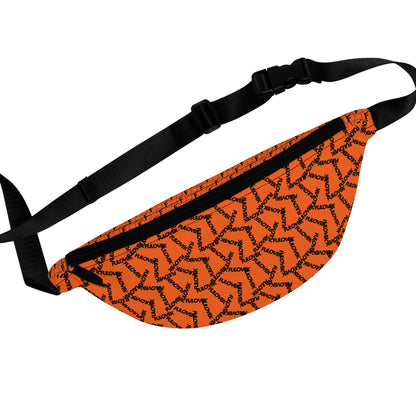 FULOVEK Stylish Orange Fanny Pack with Trendy Logo Design - Perfect for Festivals and Everyday Use