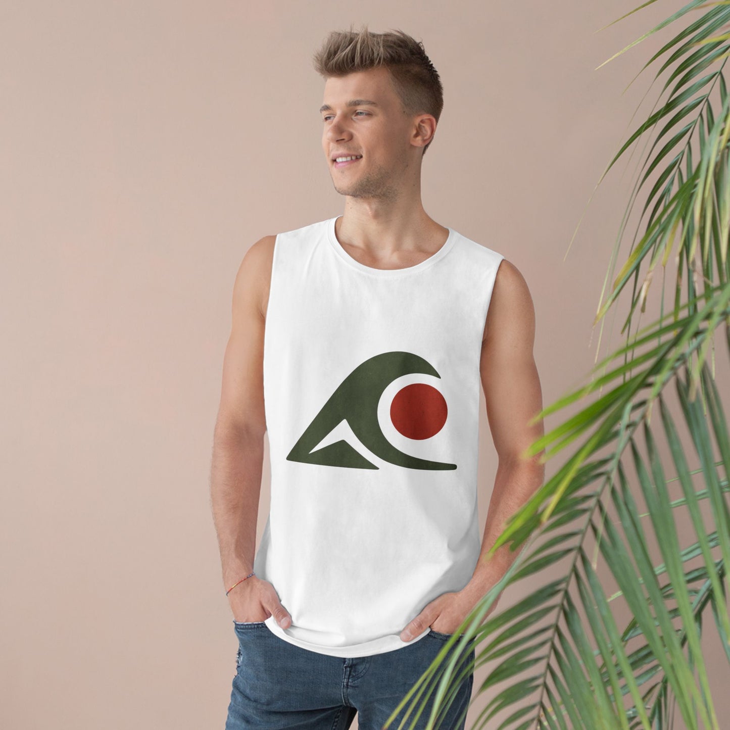 FULOVEK - Unisex Tank Top with Retro Wave Design, Summer Fitness Shirt, Beach Workout Top, Casual Outfit Essential, Gift for Outdoor Lovers