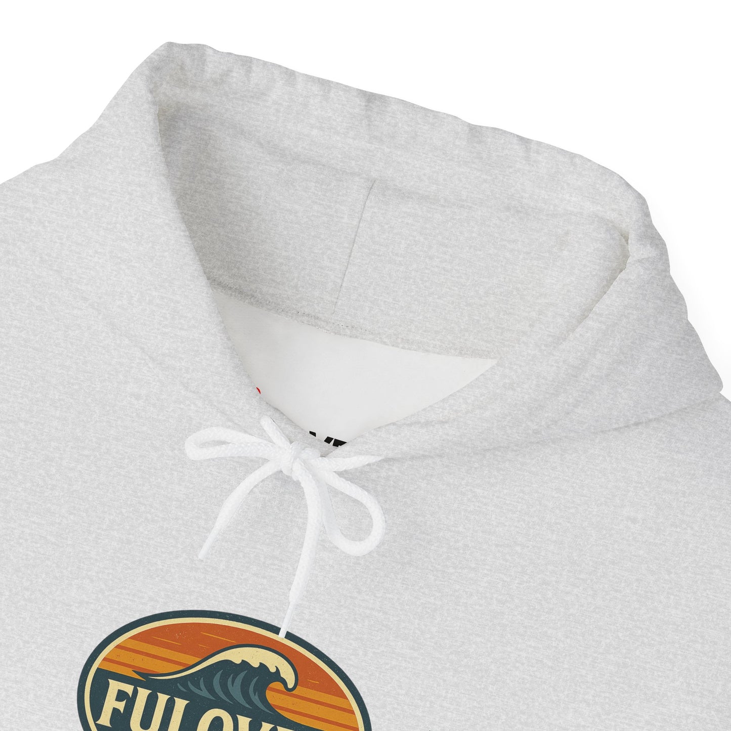 FULOVEK - Vintage Wave Logo Unisex Hoodie, Cozy Gift for Friends, Surf Culture Apparel, Casual Streetwear, Perfect for All Seasons