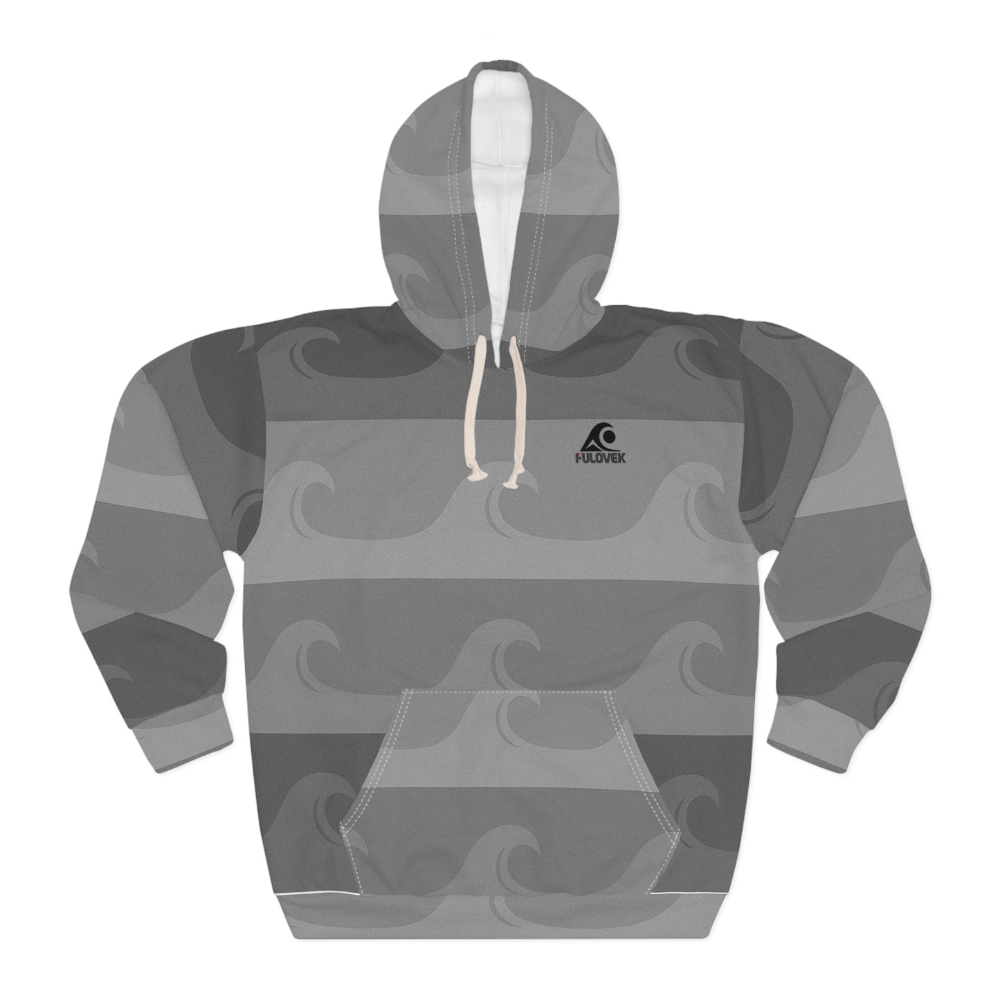 Stylish Wave Pattern Pullover Hoodie, Unisex Winter Fashion, Surf-Inspired Comfort Wear, Cozy Streetwear, Perfect Gift for Beach Lovers