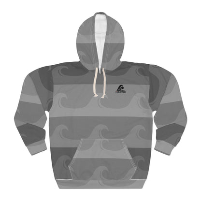 Stylish Wave Pattern Pullover Hoodie, Unisex Winter Fashion, Surf-Inspired Comfort Wear, Cozy Streetwear, Perfect Gift for Beach Lovers
