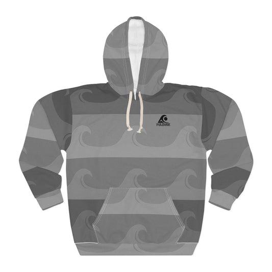 Stylish Wave Pattern Pullover Hoodie, Unisex Winter Fashion, Surf-Inspired Comfort Wear, Cozy Streetwear, Perfect Gift for Beach Lovers