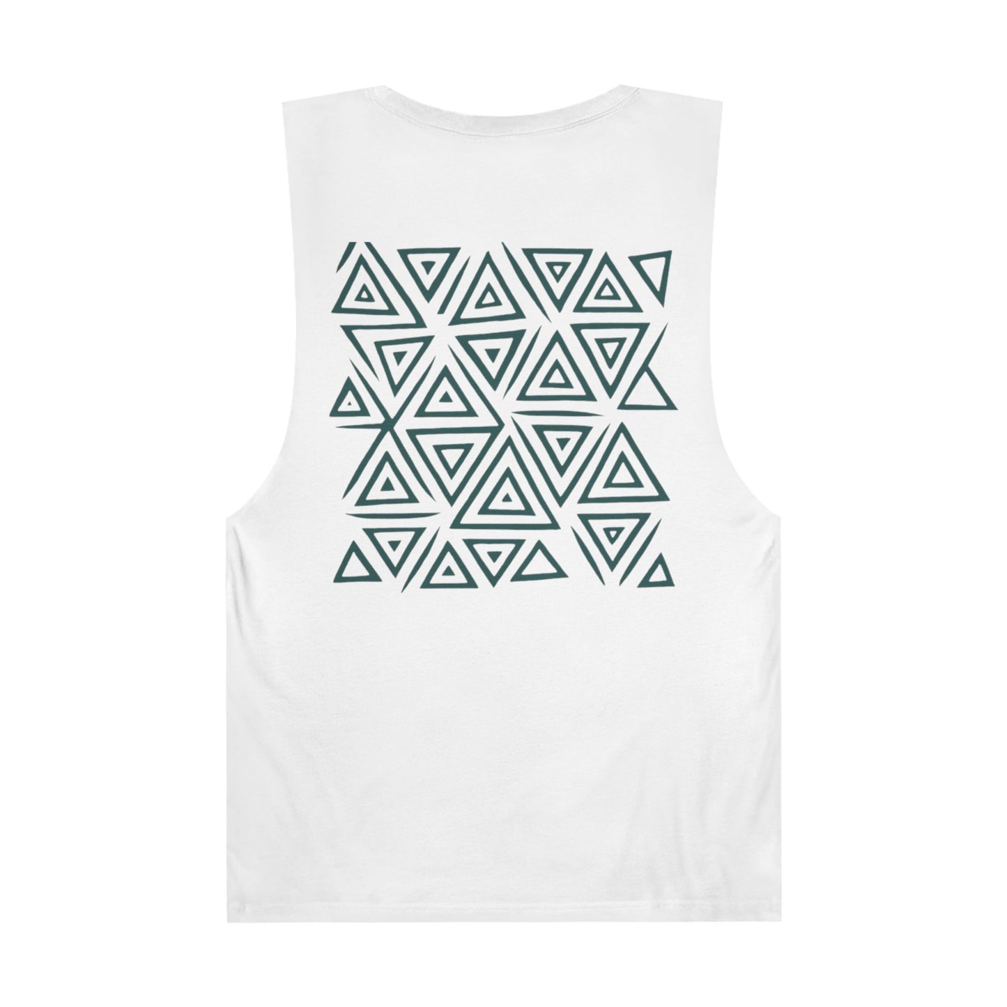 FULOVEK - Unisex Barnard Geometric Tribal DARK GREEN Tank Top | Casual Summer Wear, Beach Attire, Workout Shirt, Graphic Tee, Gift for Friends