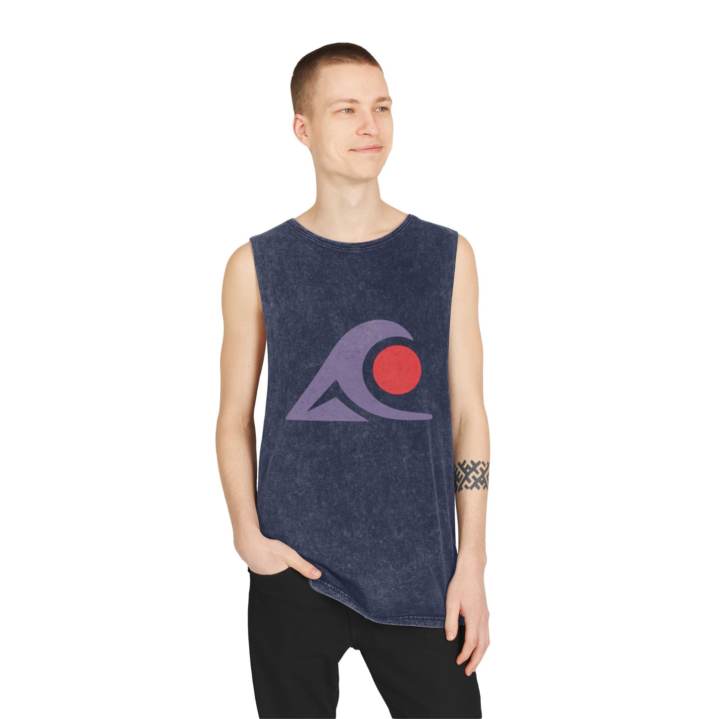 Unisex Stonewash Graphic Tank Top - Vibrant Retro Wave Design, Summer Beachwear, Casual Layering, Gift for Outdoor Lovers, Trendy [...]