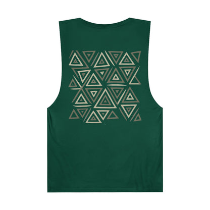 FULOVEK - Unisex Barnard Geometric Tribal GREY Tank Top | Casual Summer Wear, Beach Attire, Workout Shirt, Graphic Tee, Gift for Friends