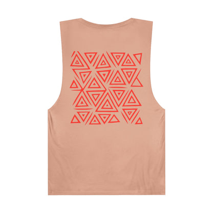 FULOVEK - Unisex Barnard Geometric Tribal RED Tank Top | Casual Summer Wear, Beach Attire, Workout Shirt, Graphic Tee, Gift for Friends