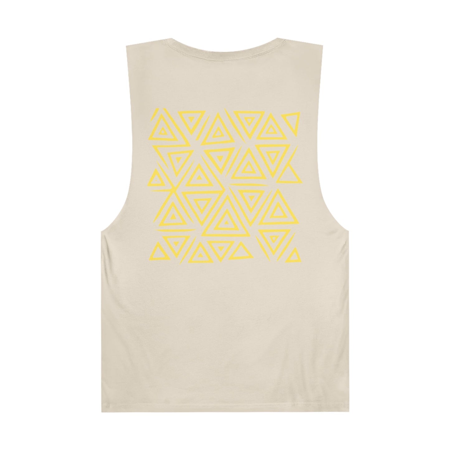 FULOVEK - Unisex Barnard Geometric Tribal YELLOW Tank Top | Casual Summer Wear, Beach Attire, Workout Shirt, Graphic Tee, Gift for Friends
