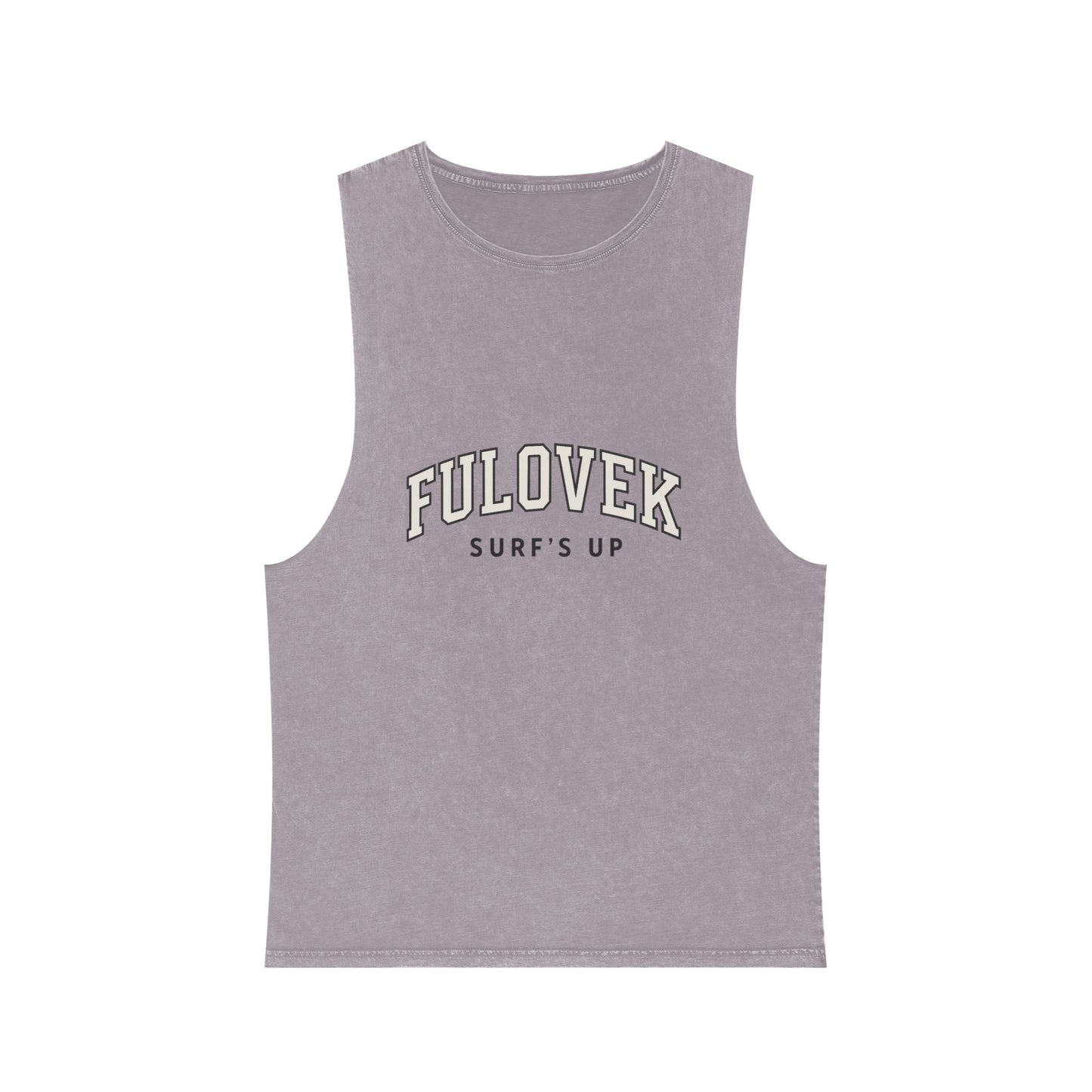 FULOVEK - Unisex Stonewash Tank Top - Surf's Up Design for Beach Lovers