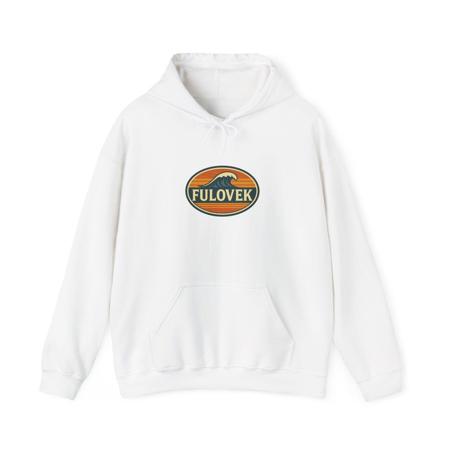 FULOVEK - Vintage Wave Logo Unisex Hoodie, Cozy Gift for Friends, Surf Culture Apparel, Casual Streetwear, Perfect for All Seasons