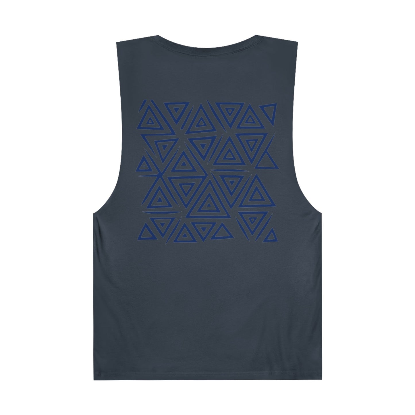 FULOVEK - Unisex Barnard Geometric Tribal DARK BLUE Tank Top | Casual Summer Wear, Beach Attire, Workout Shirt, Graphic Tee, Gift for Friends