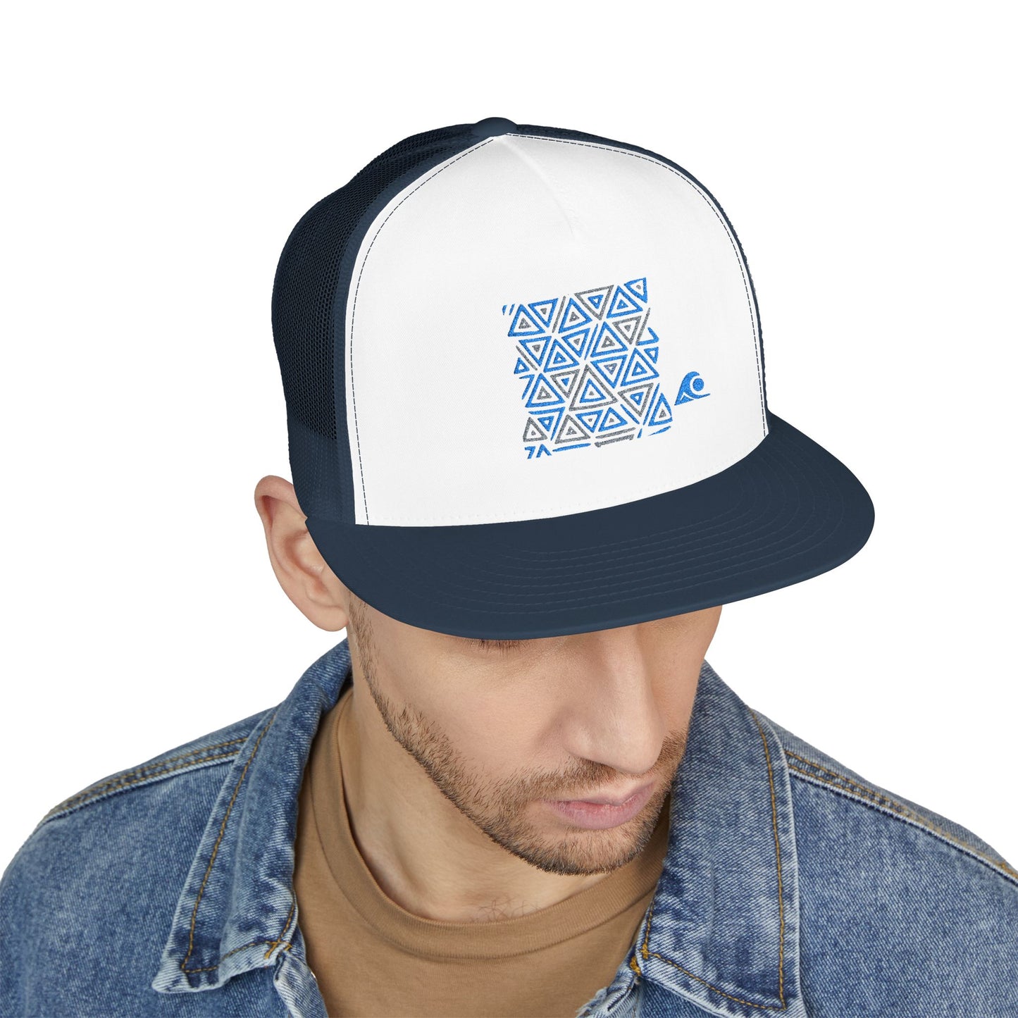 FULOVEK - Tribal Bohemian Embroidered 5 Panel Trucker Cap, Casual Streetwear Hat, Festival Accessory, Summer Fashion, Unique Gift Idea