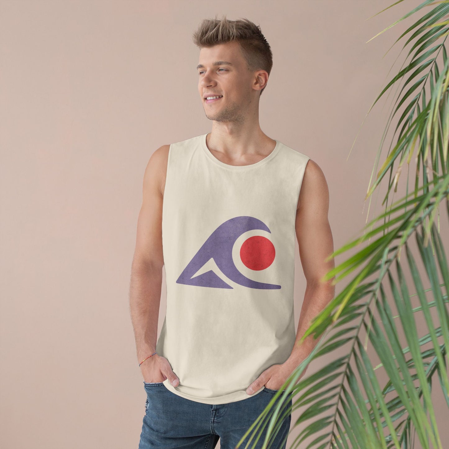 FULOVEK - Unisex Tank Top with Retro Wave Design, Summer Fitness Shirt, Beach Workout Top, Casual Outfit Essential, Gift for Outdoor Lovers