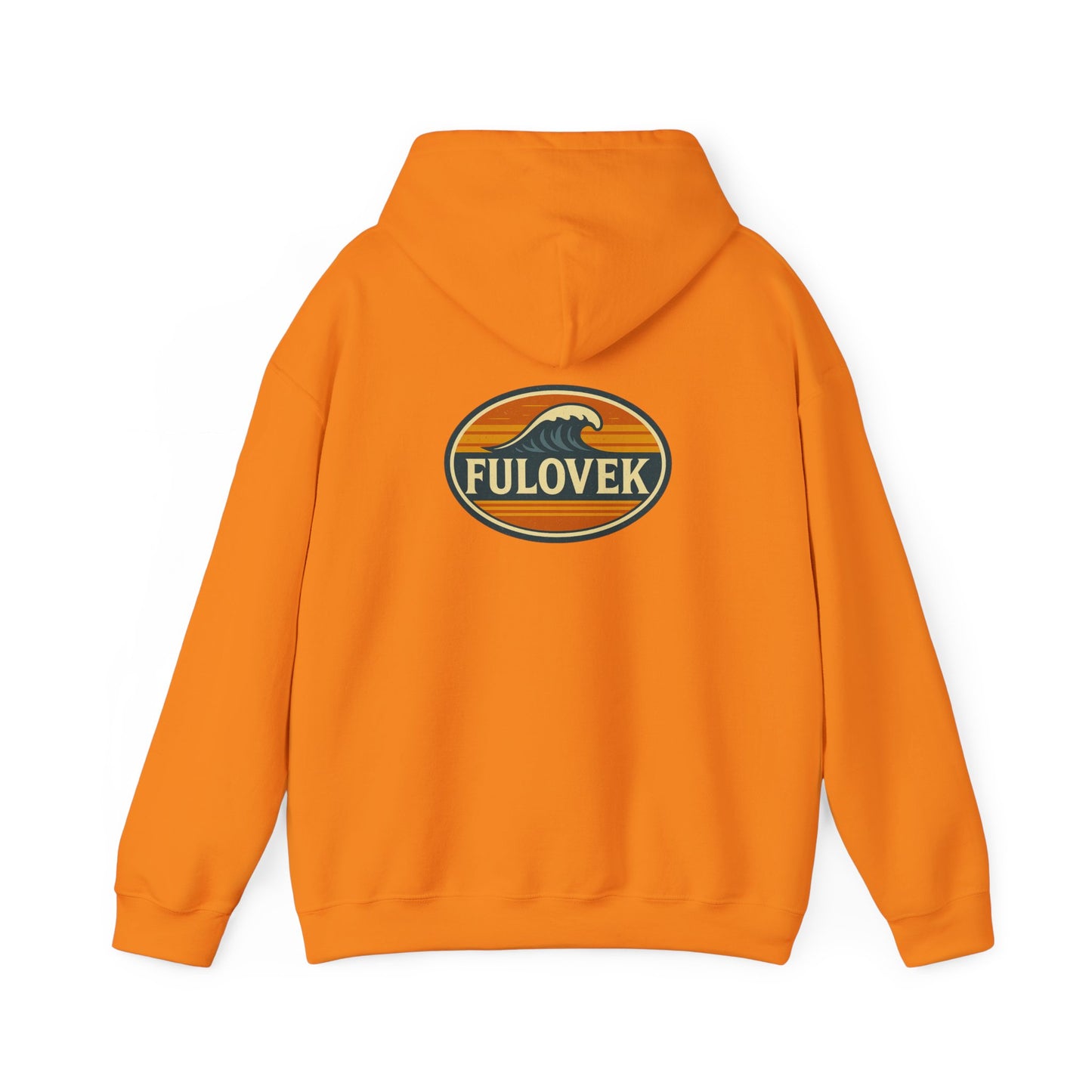FULOVEK - Vintage Wave Logo Unisex Hoodie, Cozy Gift for Friends, Surf Culture Apparel, Casual Streetwear, Perfect for All Seasons