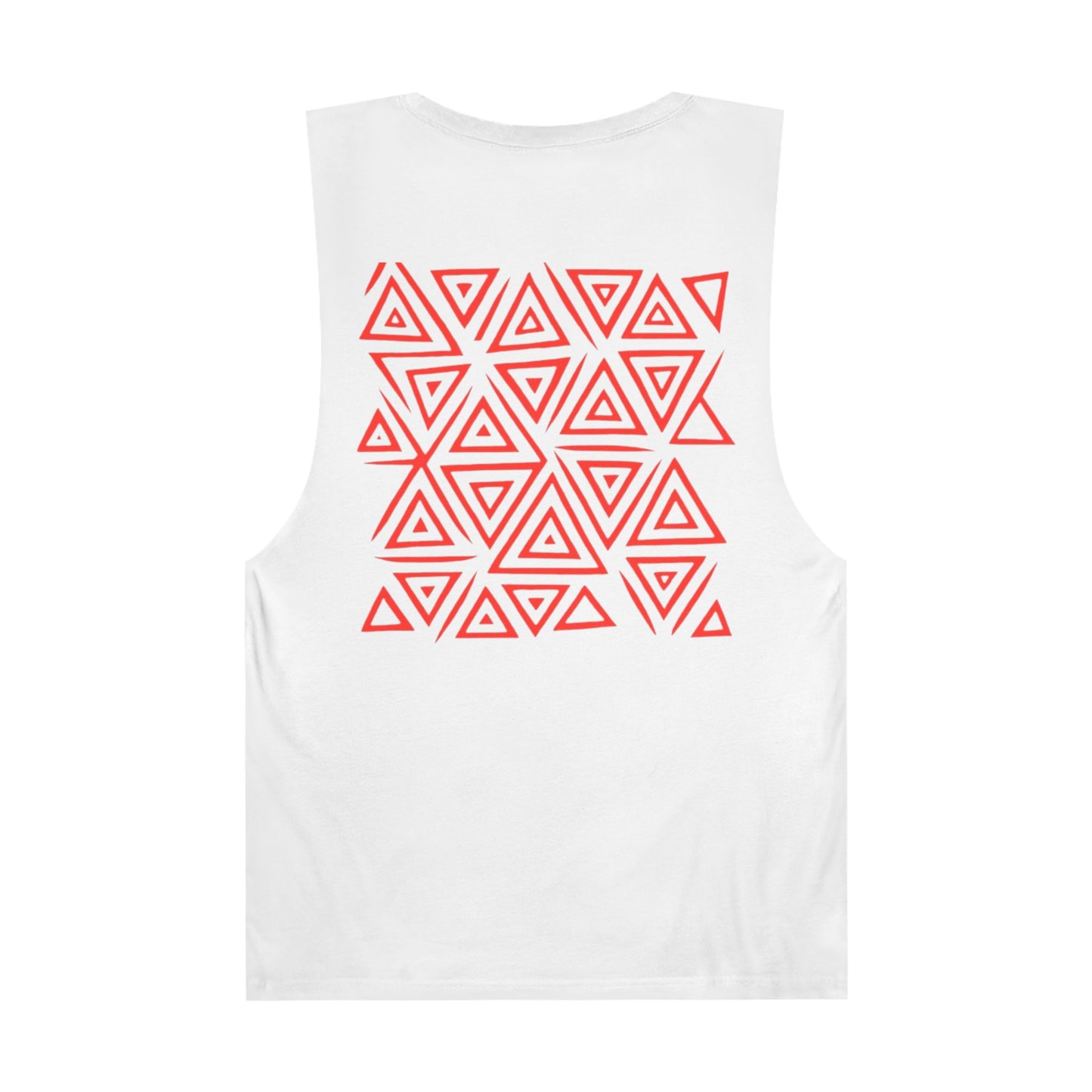 FULOVEK - Unisex Barnard Geometric Tribal RED Tank Top | Casual Summer Wear, Beach Attire, Workout Shirt, Graphic Tee, Gift for Friends