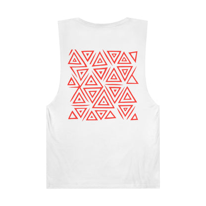 FULOVEK - Unisex Barnard Geometric Tribal RED Tank Top | Casual Summer Wear, Beach Attire, Workout Shirt, Graphic Tee, Gift for Friends