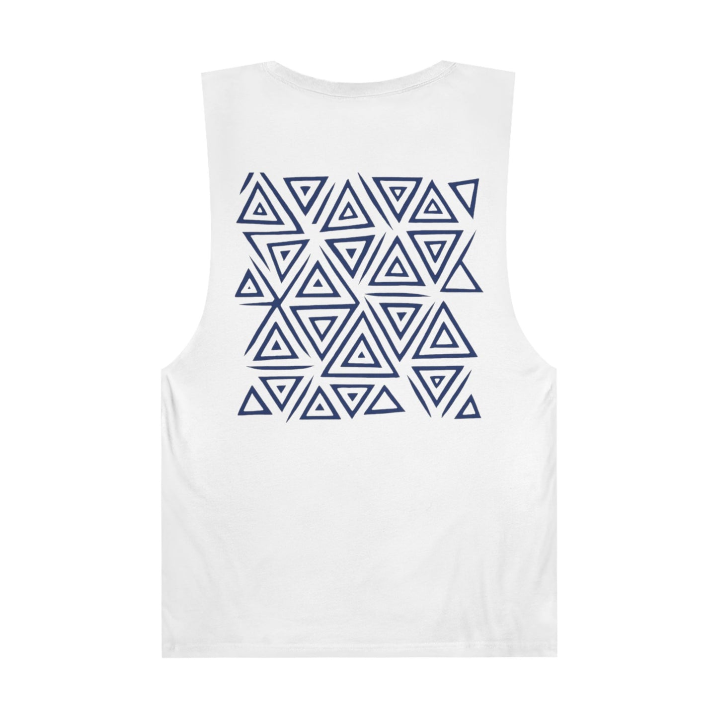FULOVEK - Unisex Barnard Geometric Tribal DARK BLUE Tank Top | Casual Summer Wear, Beach Attire, Workout Shirt, Graphic Tee, Gift for Friends