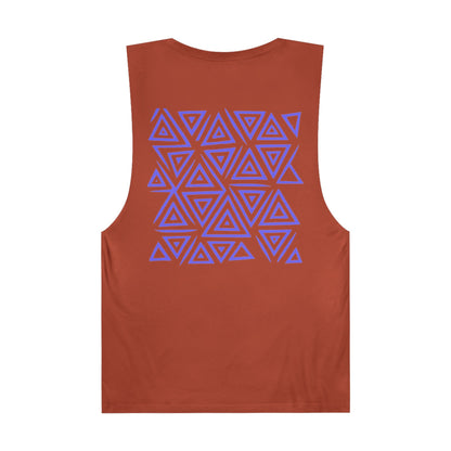 FULOVEK - Unisex Barnard Geometric Tribal PURPLE BLUE Tank Top | Casual Summer Wear, Beach Attire, Workout Shirt, Graphic Tee, Gift for Friends