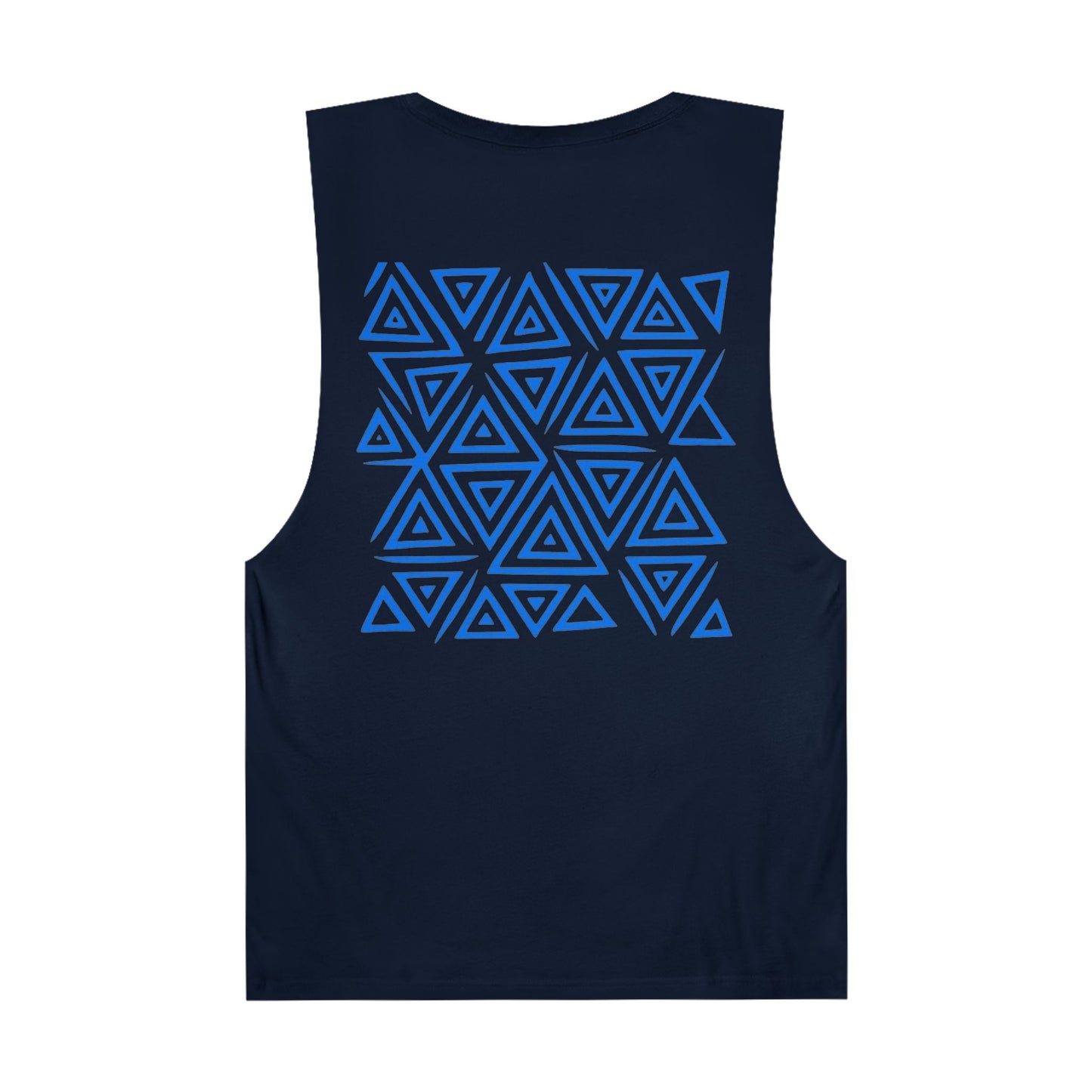 FULOVEK - Unisex Barnard Geometric Tribal BLUE Tank Top | Casual Summer Wear, Beach Attire, Workout Shirt, Graphic Tee, Gift for Friends