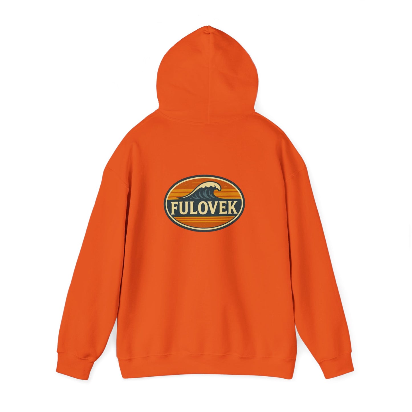 FULOVEK - Vintage Wave Logo Unisex Hoodie, Cozy Gift for Friends, Surf Culture Apparel, Casual Streetwear, Perfect for All Seasons