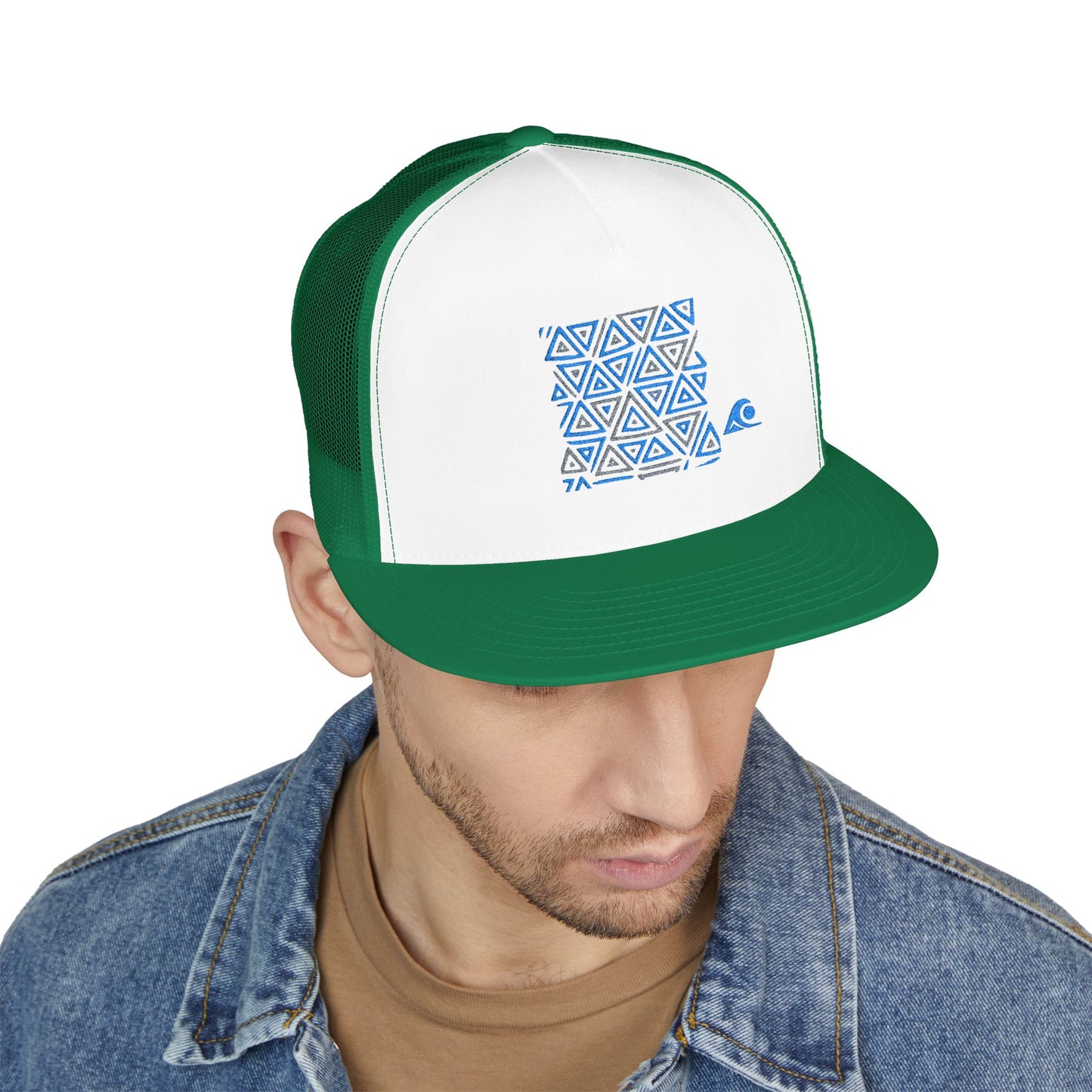FULOVEK - Tribal Bohemian Embroidered 5 Panel Trucker Cap, Casual Streetwear Hat, Festival Accessory, Summer Fashion, Unique Gift Idea